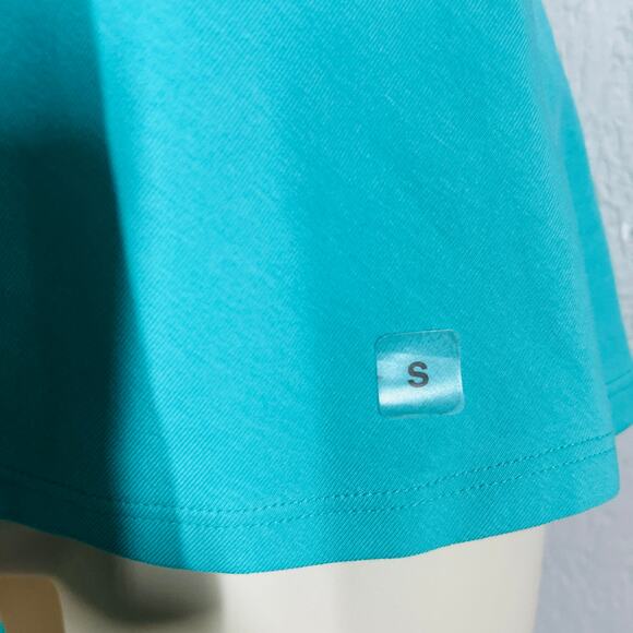 NEW! Express Jersey Knit Tank Empire Waist Peacock Green Peplum - S - Picture 3 of 5